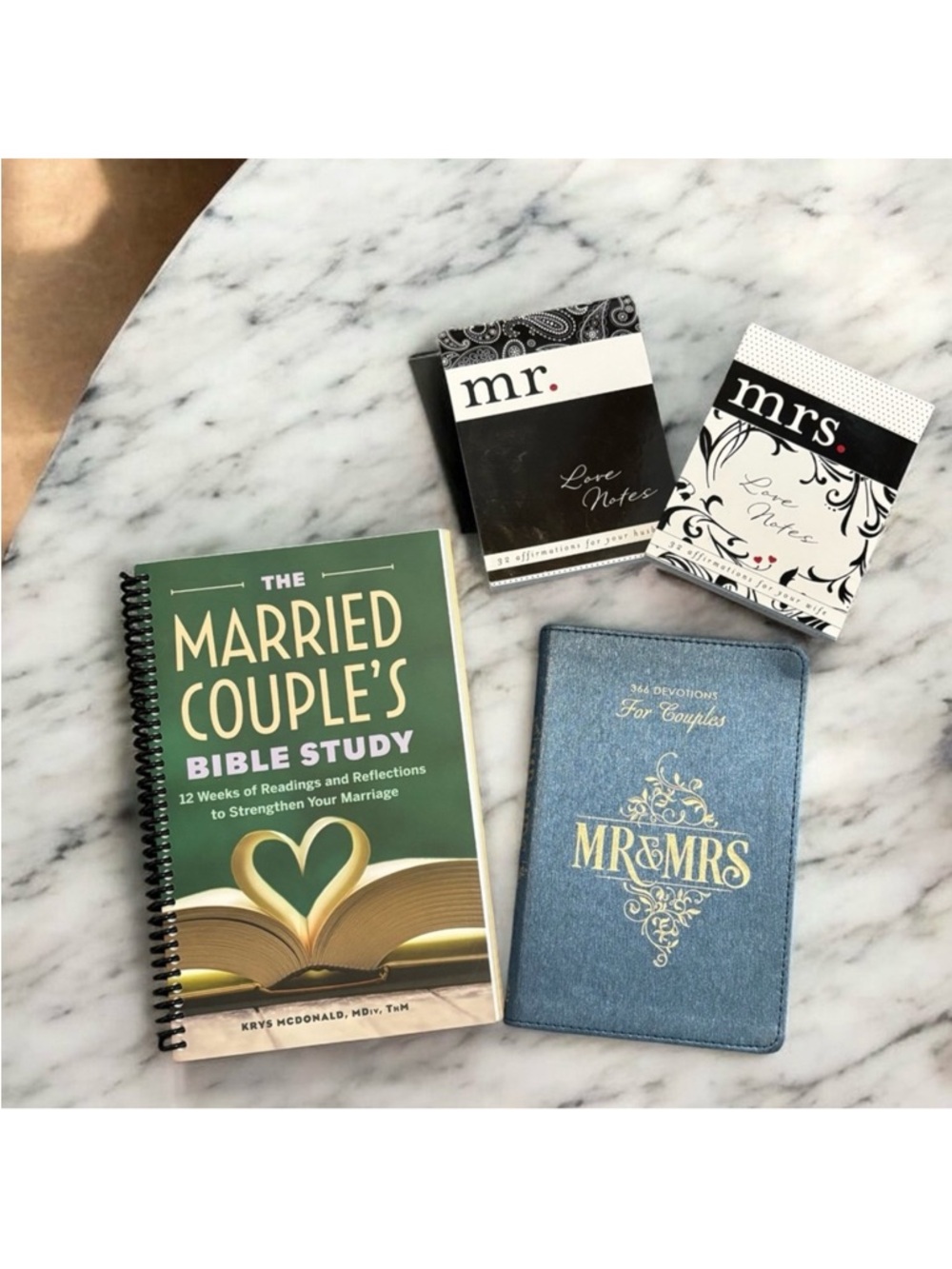 NEW Married Couple's Bible Study Mr & Mrs Devotional & Love Notes Set of 4 Gifts